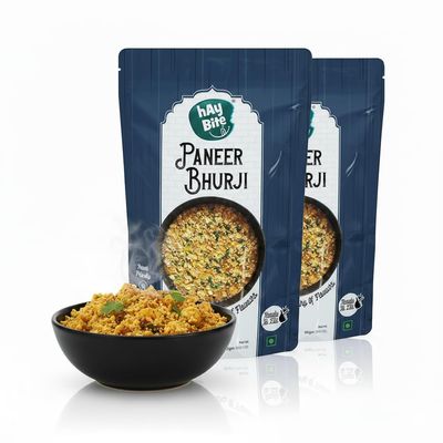 HAY BITE Paneer Bhurji Instant Mix | Pack of 2 | Serves up to 240 Grams per Pack | Freeze-Dried Food Technology | Ready to Cook & Eat | Free from Artificial Colors & Flavors | Convenient & Nutritious