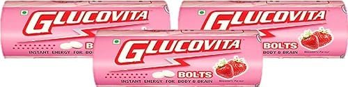 Glucovita Instant Energy Bolts - Strawberry 16.2g (Pack of 3)