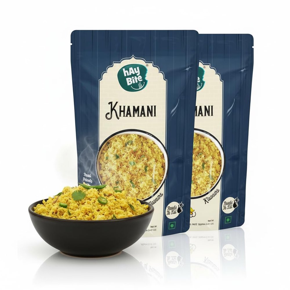HAY BITE Khamani Instant Mix | Pack of 2 | Serves up to 150 g per Pack | Freeze-Dried Food Technology | Ready to Cook and Eat | No Preservatives | Free from Artificial Colors and Flavors