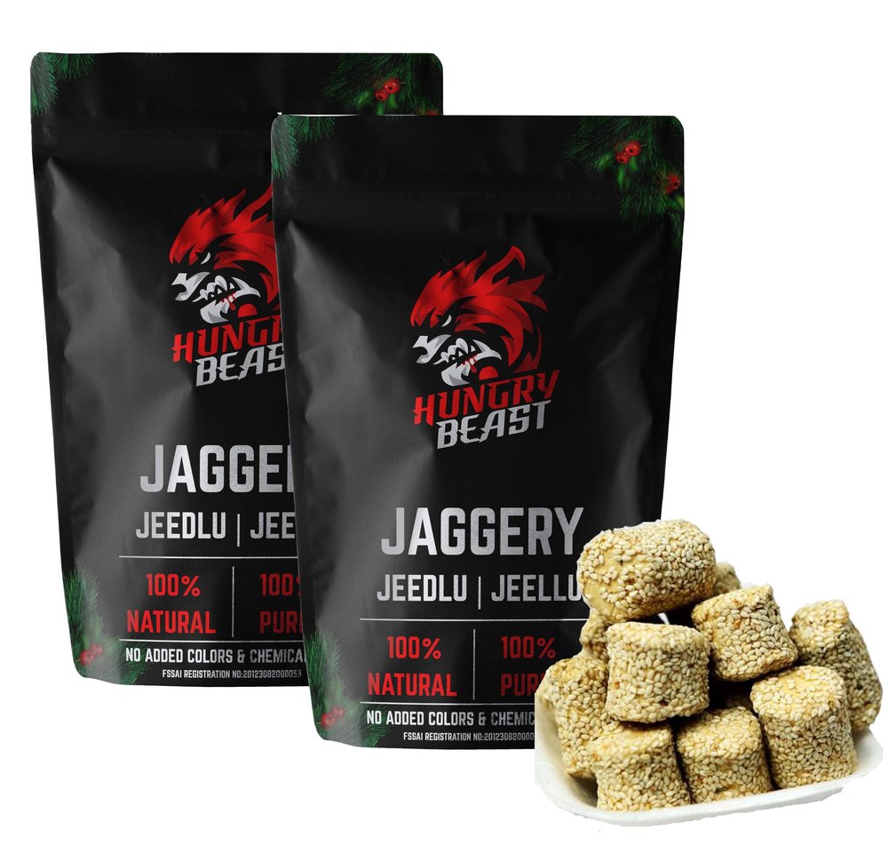 Fresh and Healthy Home Made Bellam Nuvvula Jeedlu | Fresh Home Made Jaggery White Till Candy | Bellam Jeedlu - 200 Grams (Pack of 2)