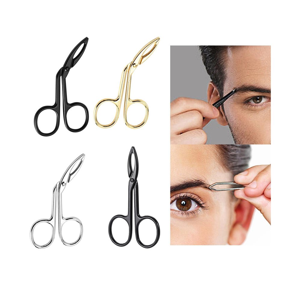 Bnf Eyebrow Tweezers Scissors Handle Comfortable Grip Flat Tip Tweezers Trimming Black Health & Beauty | Shaving & Hair Removal | Tweezers