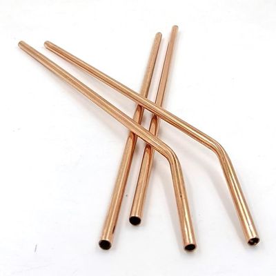 4 Pcs Bend Copper Straws Copper Drinking Straws Best Size for Your Moscow Mule Copper Mug Straws for Drinking Juice (Bend Straw)