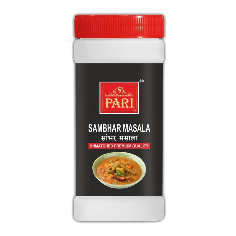 Pari Sambar Masala Powder | Blended Spice Mix | For Healthy Delicious & Flavorful Cooking | Easy to Cook | Hygienically Packed | No Preservatives | Indian Spice | Zero Additives And Preservatives | 100% pure & natural | Easy to Cook | (Pack of 1 x 25