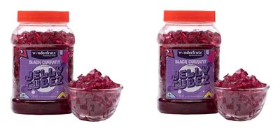 Wonderfrutz Fruit Flavoured Jelly Cubes| Ideal for Kids | Perfect Topping for Ice Creams, Cakes | Top up for Juice & Shakes& Cocktails |100% Gelatin Free Flavours Pack Of 2 (Black Currant)