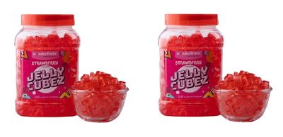 Wonderfrutz Fruit Flavoured Jelly Cubes| Ideal for Kids | Perfect Topping for Ice Creams, Cakes | Top up for Juice & Shakes& Cocktails |100% Gelatin Free Flavours Pack Of 2 (Strawberry)