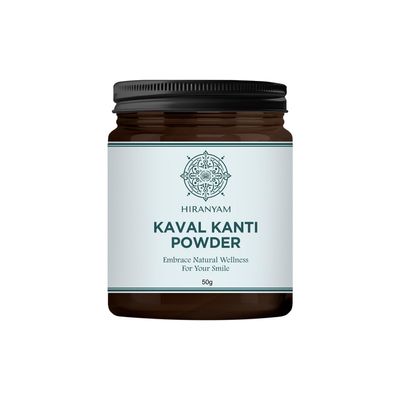 Kaval Kanti Powder  an Ayurvedic marvel that ensures a healthy, fresh mouth with every use. Experience the potent blend of natural herbs for a smile that's not just beautiful, but truly healthy from within.(50 grams)