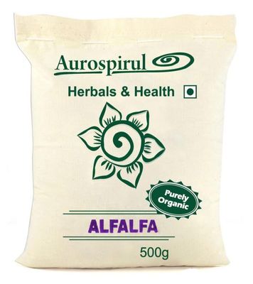 Aurospirul Organic Certified Alfalfa - 500g Powder (Pack of 1)
