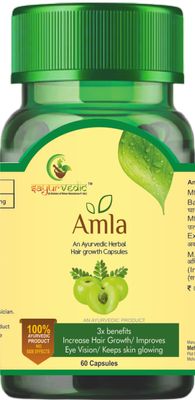 Sayurvedic Amla 60 Capsules - Health Booster | Hair Care | Rich in Antioxidants | Provides Protection against Infections | Pure herbs