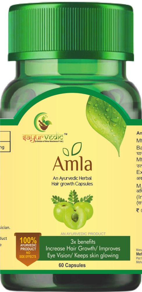 Sayurvedic Amla 60 Capsules - Health Booster | Hair Care | Rich in Antioxidants | Provides Protection against Infections | Pure herbs