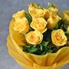 FlowerAura Tasty Fresh 500g Chocolate Cake With Fresh Live 10 Yellow Rose Bouquet For Valentine's Day Gift, Birthday Gift, Anniversary Gift, Women's Day Gift & Mother's Day Gift (Same Day Delivery) view 4