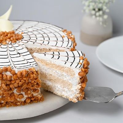 FlowerAura Savory Butterscotch Delicious Cake Gift's For Birthday, Anniversery, Valentine's Day, Mother's Day, Party (2.0kg) (Same Day Delivery)