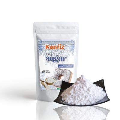 KONFIZ Icing Sugar Best used for Baking, Frosting, Glazing, Filling, Thickening Cakes and Desserts | Baking Decorative Icing Sugar-500gm (Double Refined & Sulfar Free)