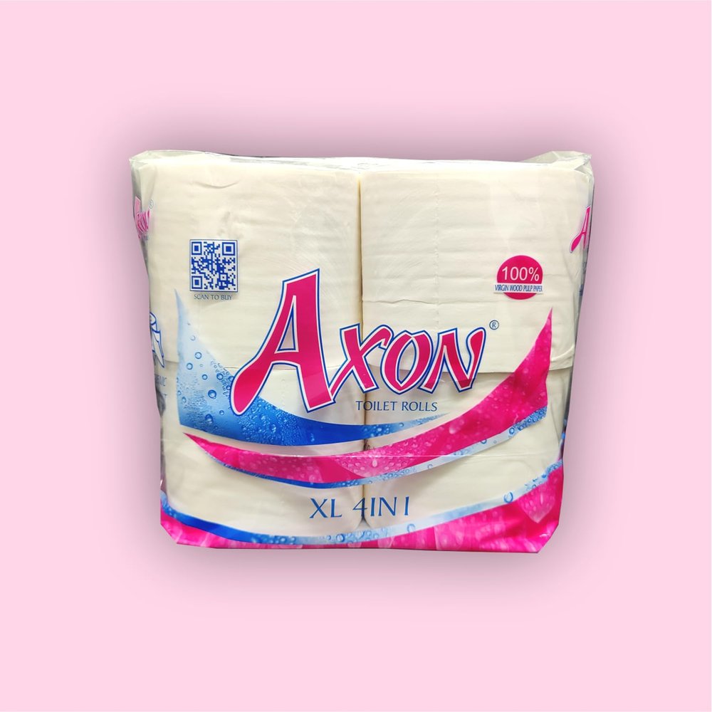 Axon XL Plain Toilet Paper Rolls 2ply 4in1 10x10cm 545 pulls x 4pc = 2180 pulls