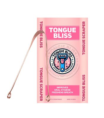 Tongue Bliss Copper Tongue Cleaner For Kids & Adults Ayurvedic Tongue Scraper For Bad Breath (Round) (copper (pack of 1))