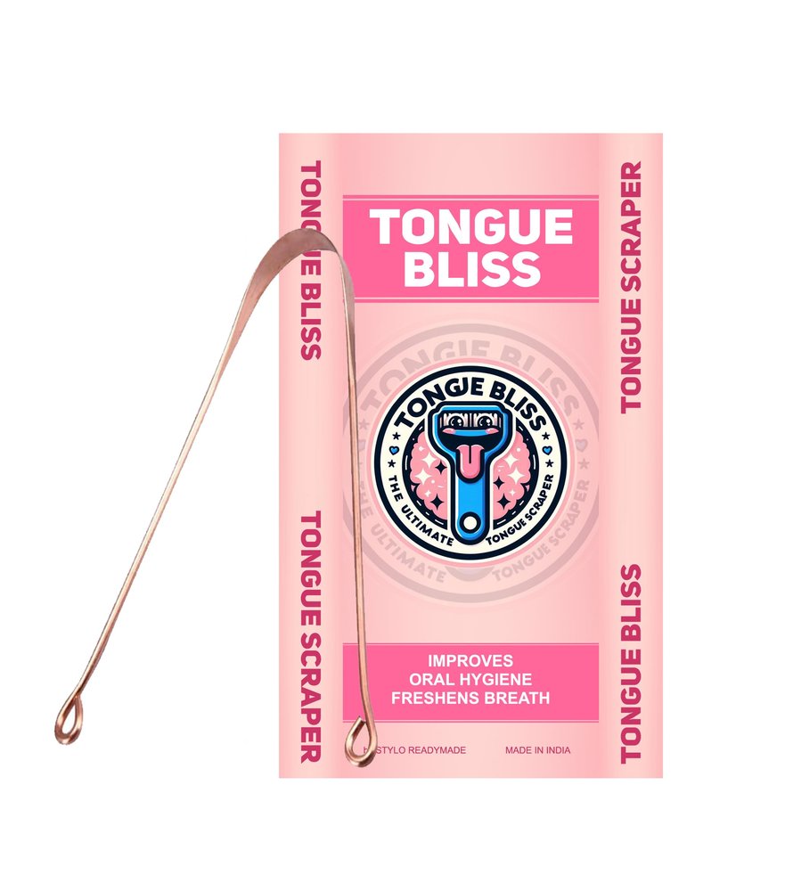 Tongue Bliss Copper Tongue Cleaner For Kids & Adults Ayurvedic Tongue Scraper For Bad Breath (Round) (copper round (pack of 10))