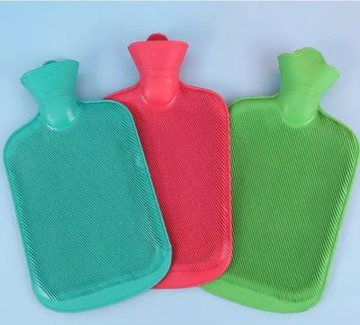 Dkriva Rubber Hot Water Bottles, 2 Liter Natural Rubber -BPA Free- Durable Pack of 1 Hot Water Bag for Hot Compress and Heat Therapy, Pain Relief Heating Pad, Random Colors(Multicolor) (Pack of 1)