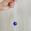 9Dzine Original Evil Eye Pendulum Dowsing Stone for Vastu Reiki Healing Blue Evil Eye Ball Pendulum with Chain for Crystal Healing 1 Ps view 3