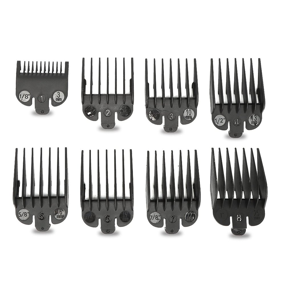 3NH Professional Hair Clipper, 8pcs Universal Hair Trimmer Comb Guide Set, Hair Trimmer Spare Parts, Hairdstyling Limit Combs Accessory for Most Size Clippers -Black