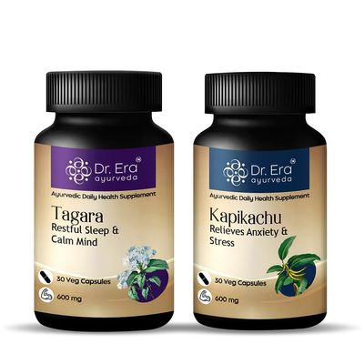 Dr. Era Ayurveda Kapikachu and Tagara Capsules, Pack of 2 (60 Capsules)