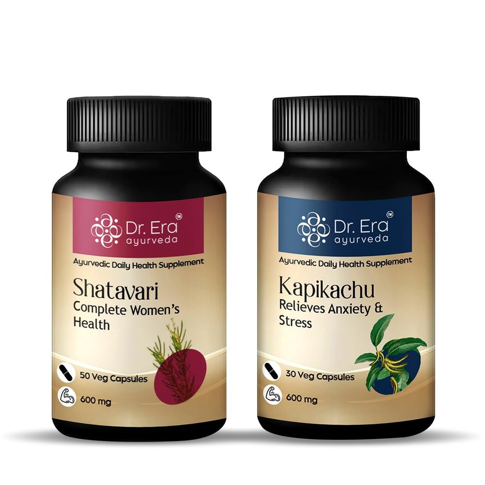 Dr. Era Ayurveda Shatavari and Kapikachu Capsules, Pack of 2 (80 Capsules)