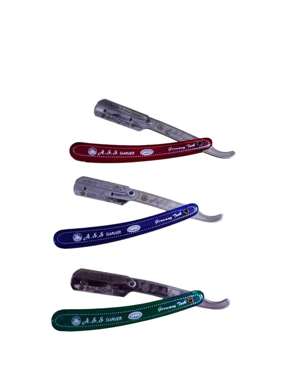 A.S.S Stainless Steel Straight Edge Razor Safety Salon Quality Smooth Shave Folding Hair Salon Shaving Razor Ustra for Men PACK OF 3