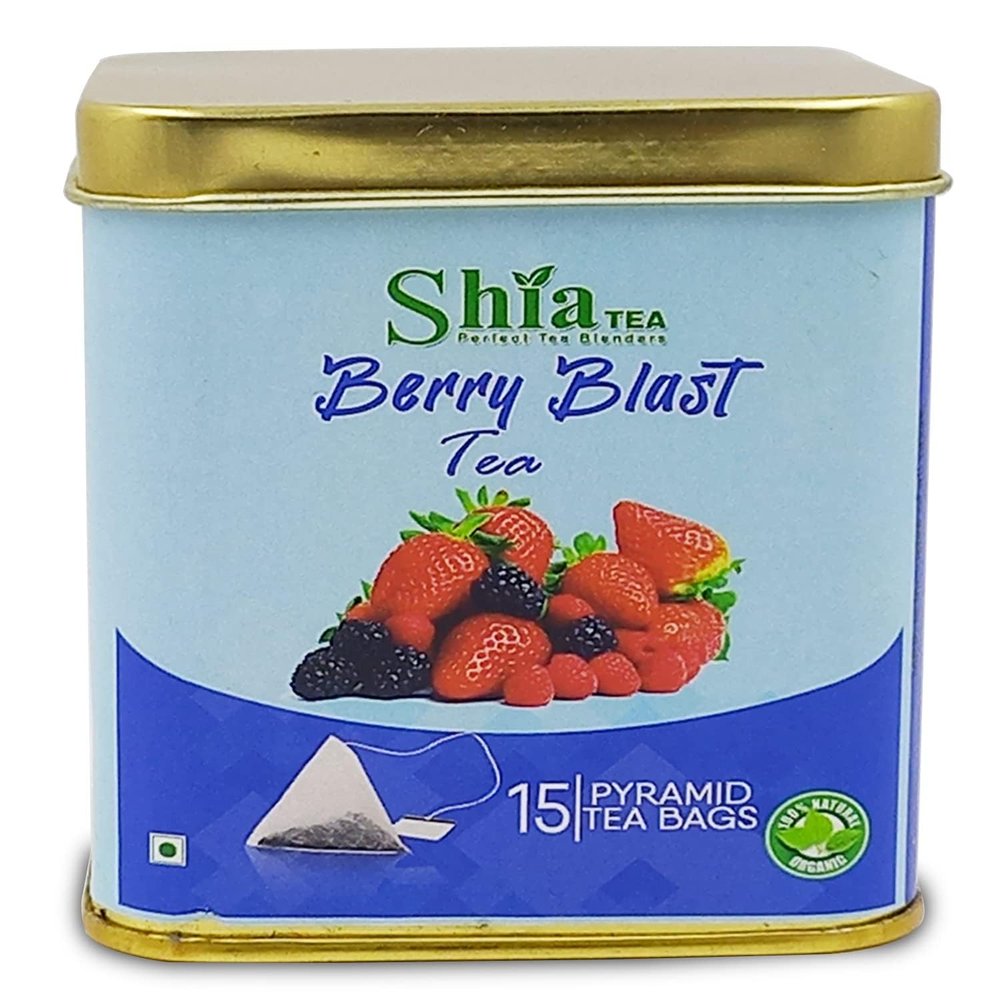 Shia berry blast Tea | Herbal Tea | Genuine Organic Flavour | 100 grams | pyramid Tea bags (Berry blast tea bags)