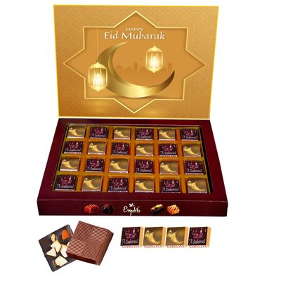 EXPELITE Eid Mubarak Dry Fruits Chocolate gift 24 pieces - Gift for Friends Family