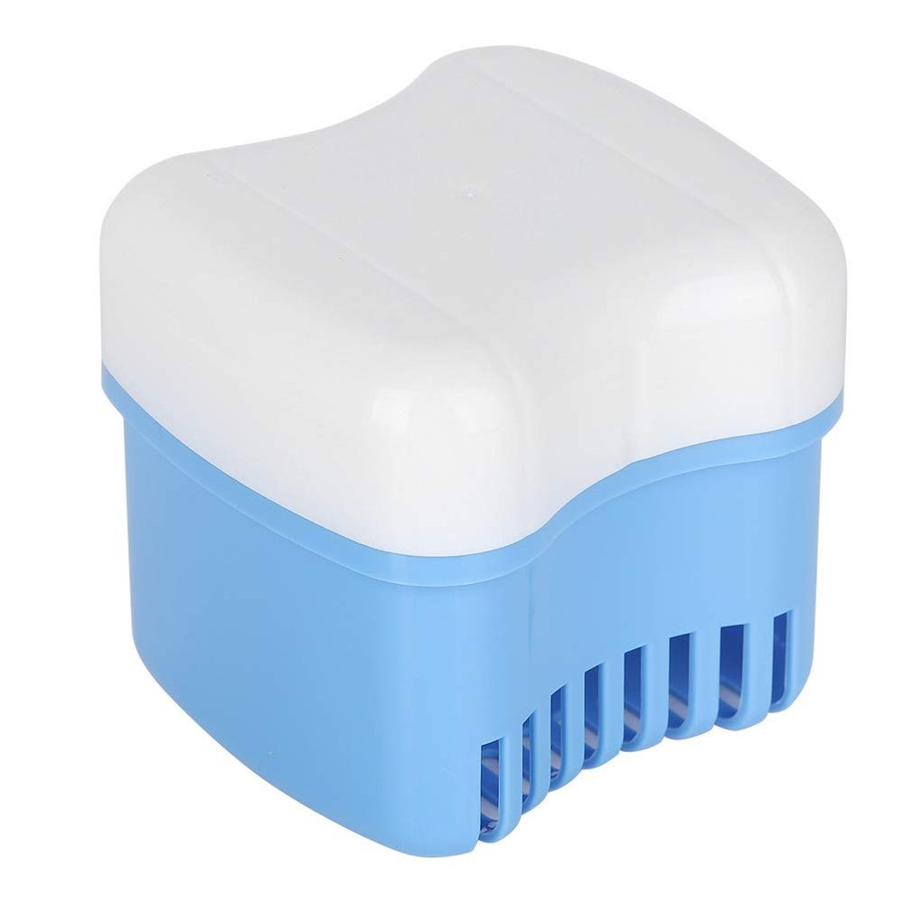 Ubervia False Teeth Container, False Teeth Storage Box Denture Box for Elderly Save Dentures(Sky Blue)