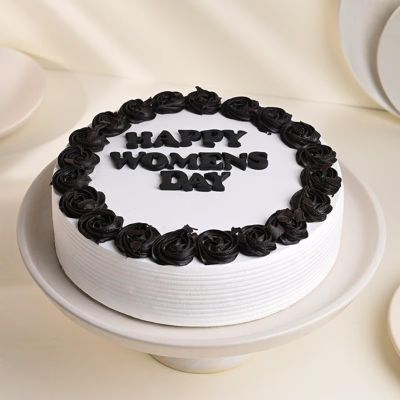 FlowerAura Women's Day Special Delicious Eggless Chocolate Cake Perfect Gift's For Girlfriend, Mom, Sister, Sister-In-Law, Mother-In-Law, Friend, Employee, Wife (Same Day Delivery) (0.5Kg)