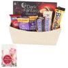 SFU E Com 7 Pieces Chocolate Hamper With Attractive Golden Basket | Anniversary Chocolate Gift Hamper | Anniversary Greeting Card With Chocolate Combo | 258 view 1