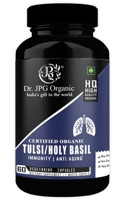 Dr. JPG Organic Tulsi Capsules For Immunity 500mg 60 Veg. Capsules/INDIA ORGANIC Certified