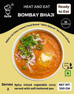 GENIE'S READY TO BOMBAY BHAJI | 300GM +300GM | HEAT AND EAT | NO PRESERVATIVES | READY IN 5 MINS (3)