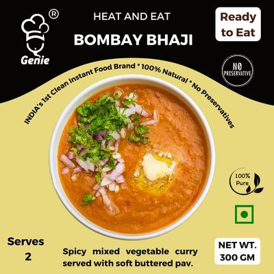 GENIE'S READY TO EAT BOMBAY BHAJI | 300 GM | HEAT AND EAT | NO PRESERVATIVES | READY IN 5 MINS (6)