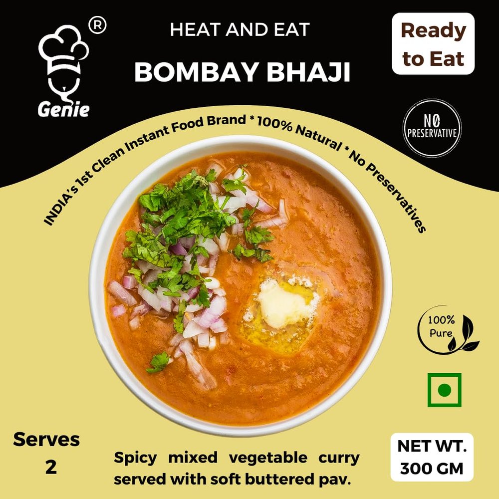 GENIE'S READY TO EAT BOMBAY BHAJI | 300 GM | HEAT AND EAT | NO PRESERVATIVES | READY IN 5 MINS (6)