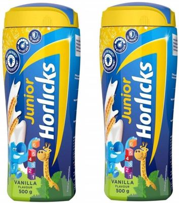 HORLICKS Junior Vanilla Flavour 500Gram Packof2(2x0.5kg)
