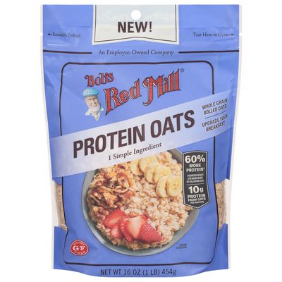 Bob's Red Mill Gluten Free Protein Rolled Oats 453 gm | whole Grain oats flakes