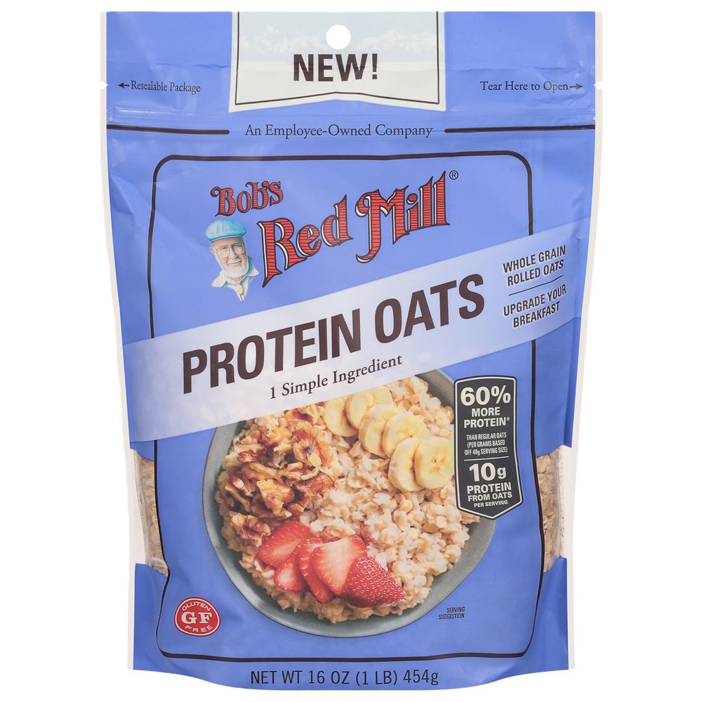 Bob's Red Mill Gluten Free Protein Rolled Oats 453 gm | whole Grain oats flakes
