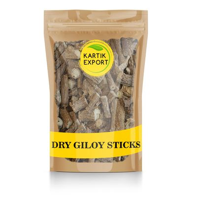 Kartik Export Dry Giloy Stick - Guduchi Stem - Tinospora cordifolia - 250 Grams