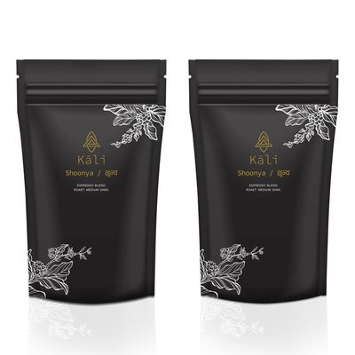 (250gm) Kali Shoonya Arabica Ground Coffee, Freshly Medium Roast Almond, Dark Chocolate Coffee, Channi Coffee Pack 2