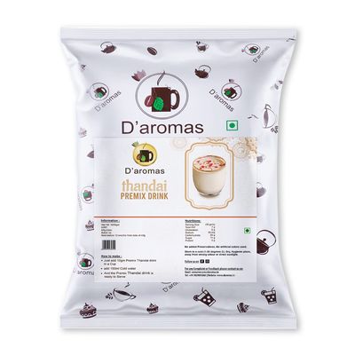 D'aromas Instant Thandai Premix Drink, Instant Premix Mix Powder, 2kg Refreshing Summer Thandai Drink Premix (Each 500gm) (Pack Of 4)