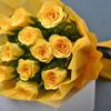 FlowerAura Premium Combo of Fresh Live 12 Yellow Roses Bouquet & 16 Choco Balls Gift For Birthday | Anniversary | Love | Girlfriend's Day | Mothers Day Gift For Mom (Same Day Delivery) view 3
