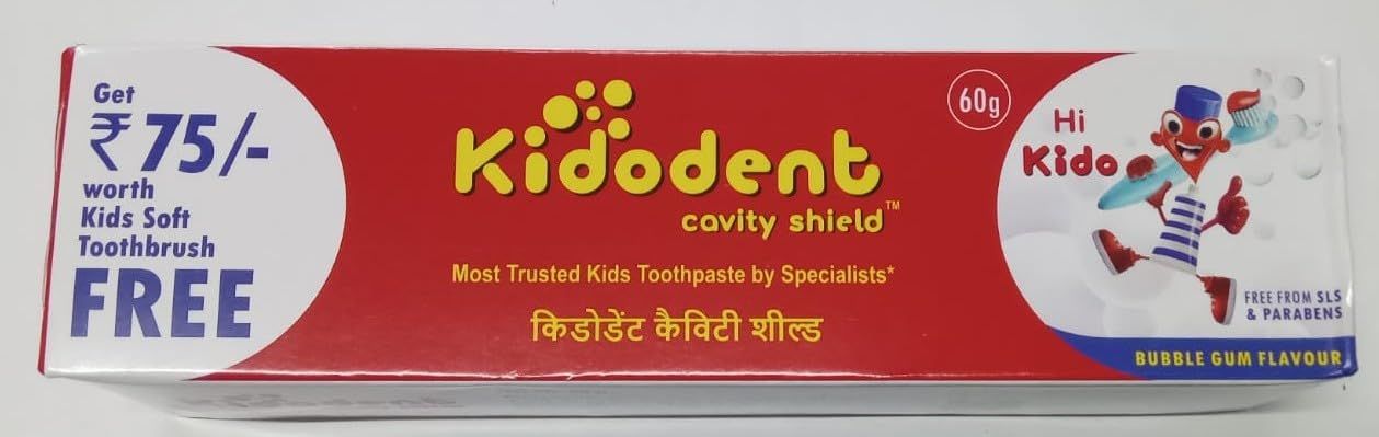 Kidodent Dental Gel With Brush- 60 gm, Pack Of 3