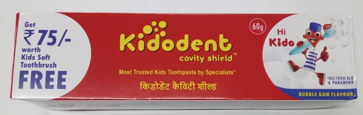 Kidodent Dental Gel With Brush- 60 gm, Pack Of 3
