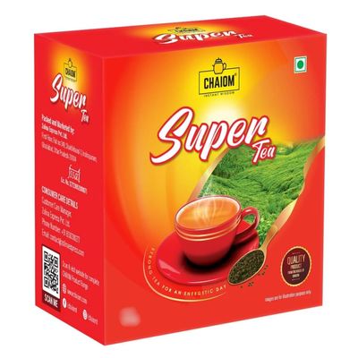 ChaiOm - Super Gold Tea 250gm Kadak Chai | Rich and Bold Loose Tea Blend | Strong chai with 10% Extra strong leaves | Flush Super Black tea