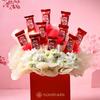 FlowerAura Decorative Fresh Live 2 Stems Of White Daisy With 10 Chocolate In Box For Valentine's Day Gift, Birthday Gift, Anniversary Gift, Mother's Day Gift & Women's Day Gift (Same Day Delivery) view 2