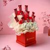 FlowerAura Decorative Fresh Live 2 Stems Of White Daisy With 10 Chocolate In Box For Valentine's Day Gift, Birthday Gift, Anniversary Gift, Mother's Day Gift & Women's Day Gift (Same Day Delivery) view 3