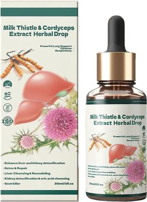 3NH Milk Thistle & Cordyceps Sinensis Drops,Milk Thistle & Cordyceps Extract Herbal Drop,Cordyceps Sinensis Drops, Powerful Liver Support (1PCS)