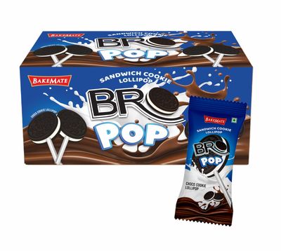 BakeMate Bro Pop Sandwich Cookie Lollipop | Chocolate Cookie Lollipop | for Kids - 720g
