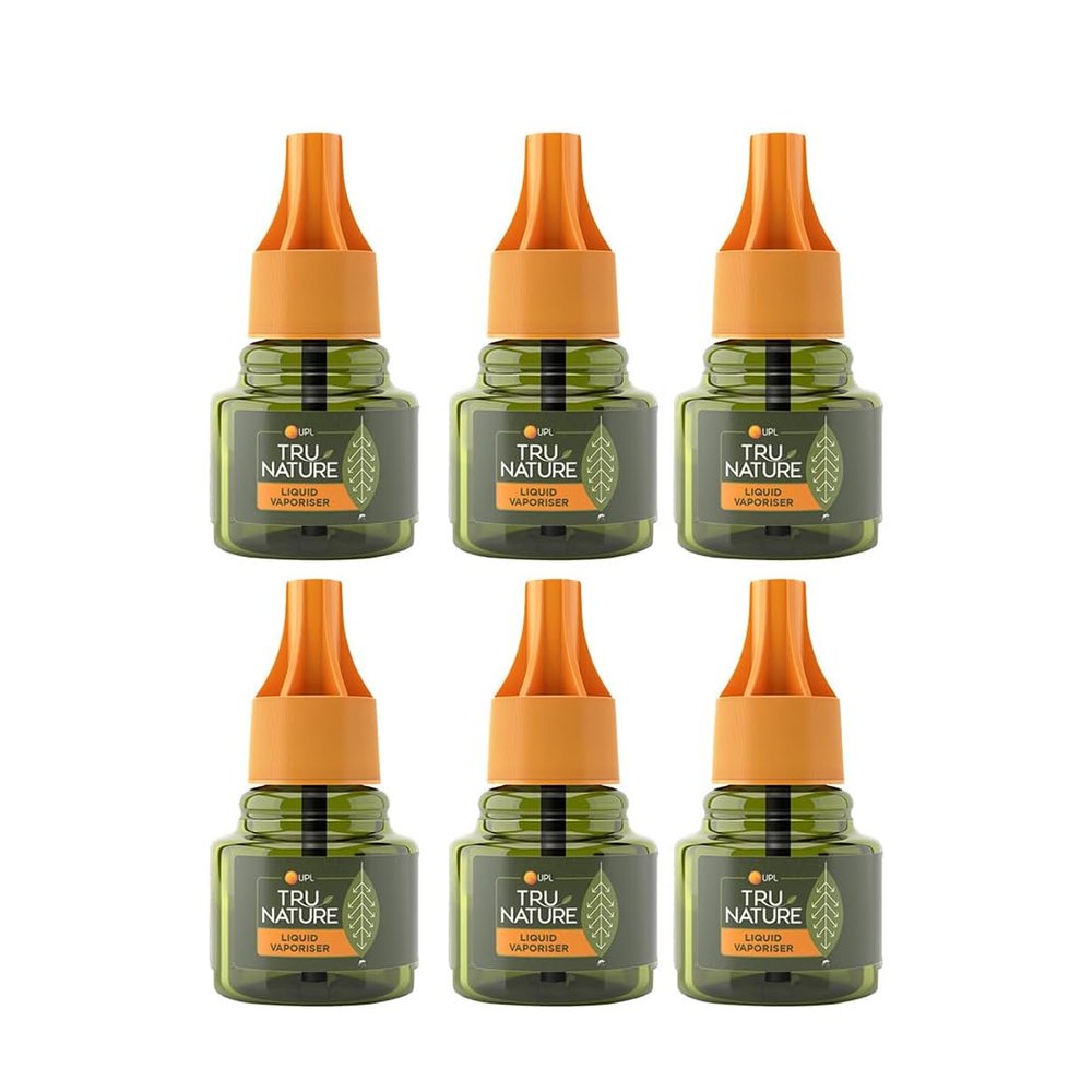 Tru Nature Herbal Mosquito Repellent Liquid Refill 45 ML Pack Of 6 | Fit for All Machines | Paediatrician Certified | Effective for 45 Nights | 100% Protection From Dengue Mosquitoes