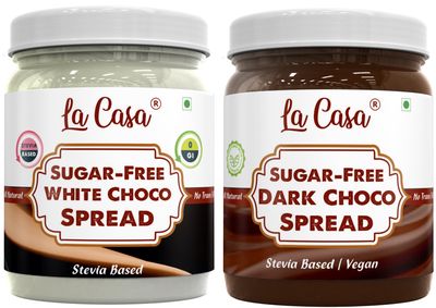 La Casa Sugar-Free Spread - Dark Chocolate + White Chocolate | Stevia Based | 2x350g |